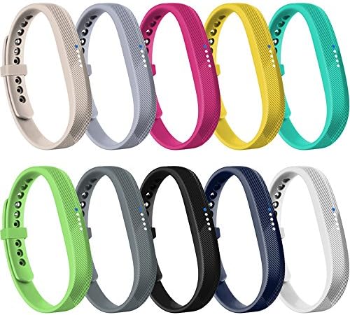 Fitbit Flex 2 Bands, RedTaro Bands with Security Fastener Ring for Fitbit Flex 2,Pack of 10 Classic Colors,Large