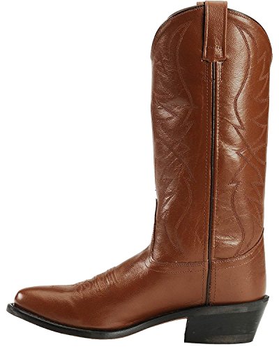 Old West Men's Smooth Leather Cowboy Boot Medium Toe Tan 10 D(M) US - Thumbnail 2