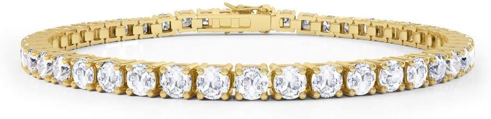 Eternity White Sapphire 18ct Gold Vermeil Tennis Bracelet