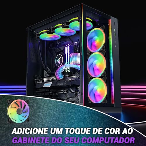 Kit 5 Ventoinhas, Fan 120Mm, Ventoinha 120Mm, Cooler Pc Rgb, Ventoinhas 120 Mm, Kit Fans, Kit Fan Argb, Ventoinha Pc 120 Mm, Fans Argb
