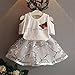 FEITONG Kids Girls Letter Butterfly Shirt Top Flowers Skirt Set Clothing