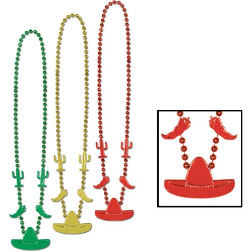 Fiesta Beads (asstd gold, green, red)    (3/Card)