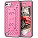 ULAK Case for iPod Touch 7 & 6 & 5 with Screen Protector, Knox Armor Dual Layer Hybrid Protective Cover with Belt Clip Holster for iPod Touch 7th/6th/5th Gen (Rose Pink)