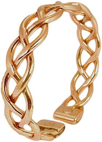 PROEXL Womens Solid Copper Magnetic Cuff Bracelet Fran Medium Gift Box