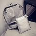 kilofly Women's 2-in-1 Transparent Clear Bag Shoulder Crossbody Purse + Wallet, Silver