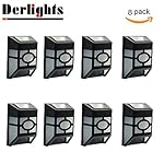 Derlights&reg; Waterproof Solar Powered LED Wall Light, for Outdoor Landscape Garden Yard Lawn Lighting & Decoration (8pcs)