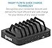 Okra 7-Port USB Charging Station [Quick Charge 2.0] Universal Desktop Tablet & Smartphone Multi-Device Hub Charging Dock for iPhone, iPad, Galaxy, Tablets (Black)
