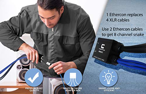 8 Channel 3-pin XLR Male to Ethercon Network Cable Adapter- Double 4 Channel Cat6 Multi Network Snak - //coolthings.us