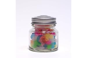 Mayca Moon KONPEITO Candy Small Glass Bottle Japanese Tiny Sugar Candy Crystal 1.23OZ (35g) (Rainbow)