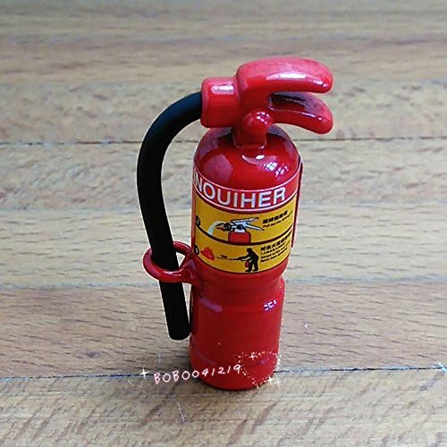 Bobominiworld Metal Fire Extinguisher Dollhouse Miniatures Decoration 1:12 Scale Length 3.2cm Red
