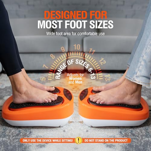 POWERFIT ACCELERATED TRAINING Power Legs - Masajeador eléctrico de pies con control remoto, velocidad ajustable, vibración, masajeador de pantorrillas, masajeador de pies para aliviar el dolor de neuropatía, fascitis plantar