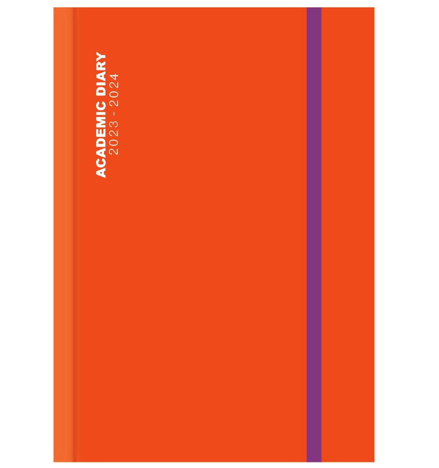 2023-24 A5 Day to View Page Diary Academic Orange Case-binding Full Page Daily Diary