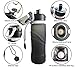 BBD Collapsible Water Bottle 750ml/ 26 oz – Leak Proof Silicone Foldable Sports Water Bottle BPA Free (Black)