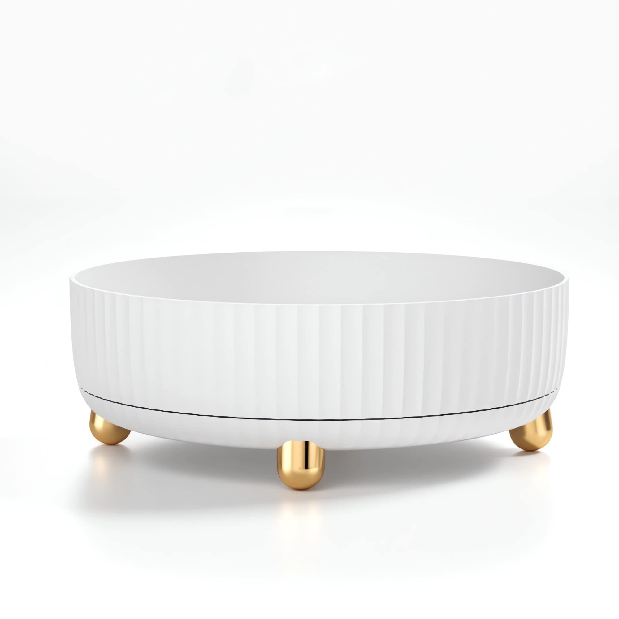 YTNCO Kitchen Organiser Lazy Susan Turntable Cupboard Storage with Nice Exterior Design for Kitchen Storage & Organization, 9 Inch (Pearl White)