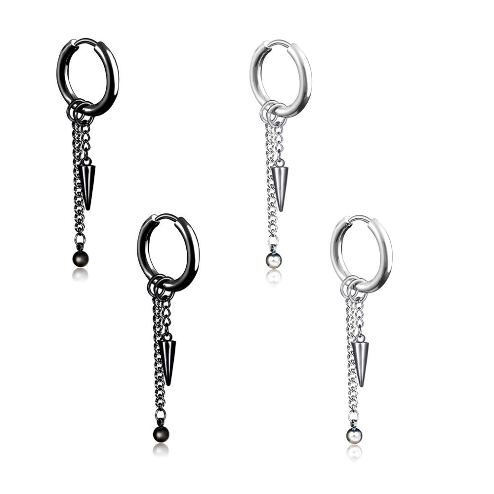 Integrity.1 Chain Earrings,Chain Drop Earring Kit,BTS Earrings,Titanium Steel Tassel Chain Drop Earring Kit,Korean Fashion Jewellery with Earrings Storage Box (B)