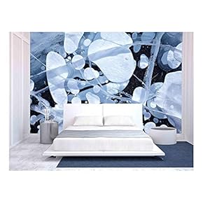 Texture of Ice of Baikal Lake in Siberia with Air Bubbles - Removable Wall Mural | Self-Adhesive Large Wallpaper - 66x96 inches