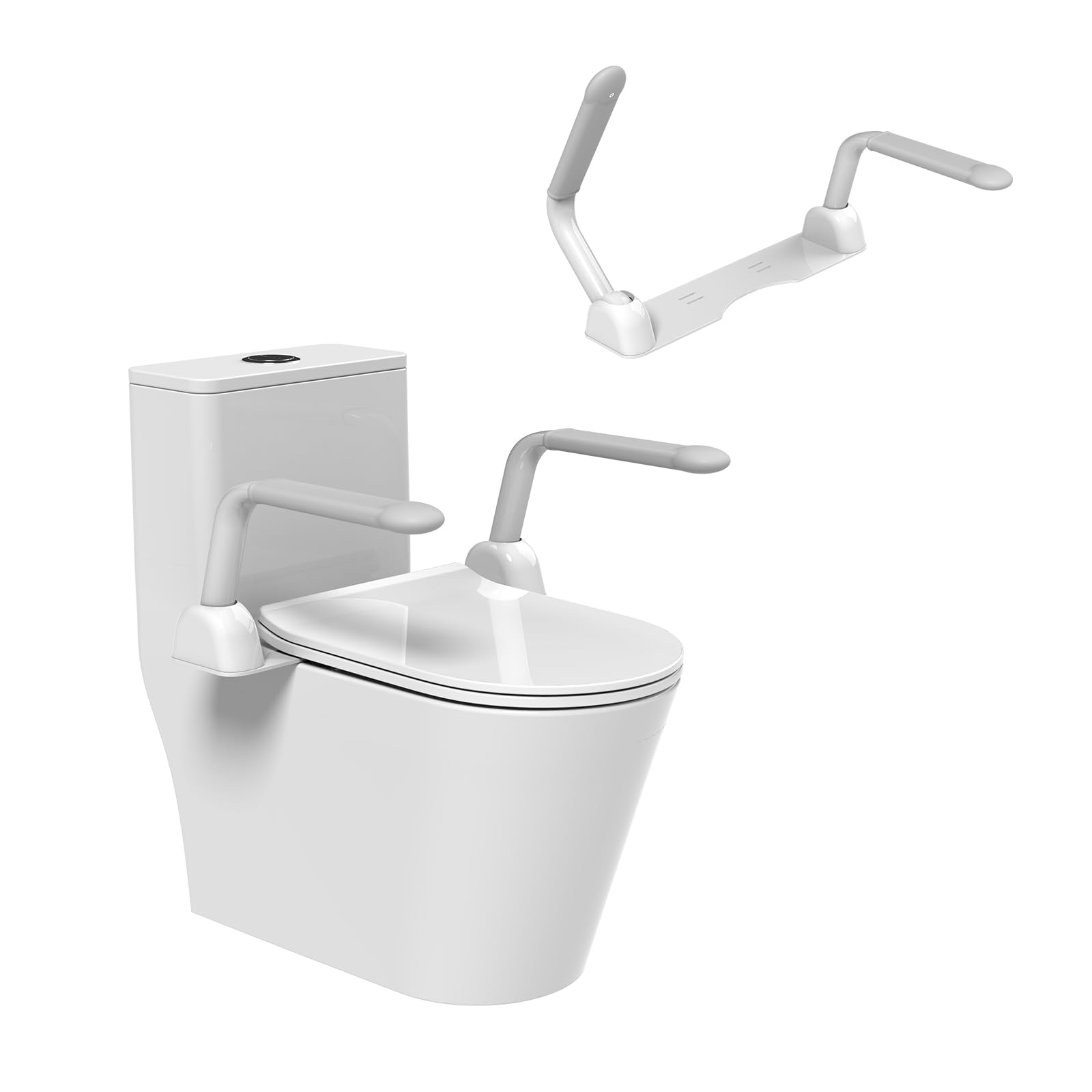 MEJE 高齢者用トイレ安全レール ハンディキャップトイレレール 折りたたみ式ハンドル付き トイレアシストレール 高齢者用トイレレール 高耐久トイレ安全フレームレール アーム付き 取り付け簡単