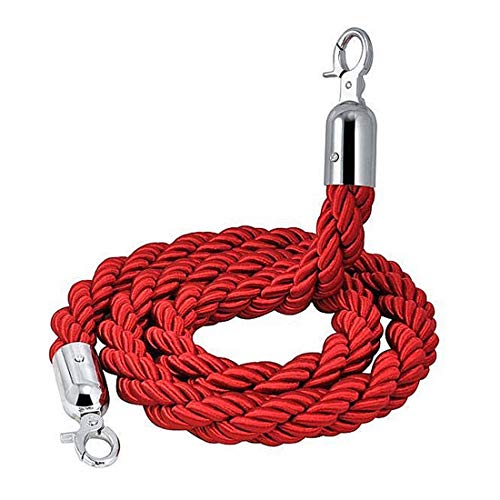 Lannmart Twisted Queue Barrier Rope Red for Posts Stands