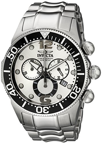 Invicta Men's 14199 Lupah Chronograph Silver Dial Stainless Steel Watch