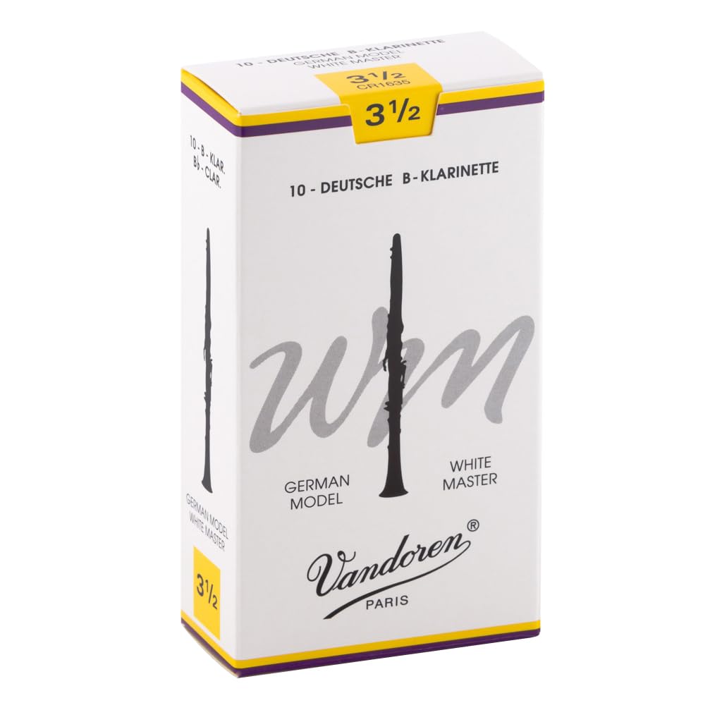 Vandoren CR1635 German White Master Bb Clarinet Reeds (Strength 3.5) (Pack of 10)