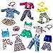 American Doll Clothes fit American 18'' Girl Dolls, 19 pcs 18 inch Doll Accessories Including 8 Complete Sets of Clothing Outfits with Hair Bands and Cap