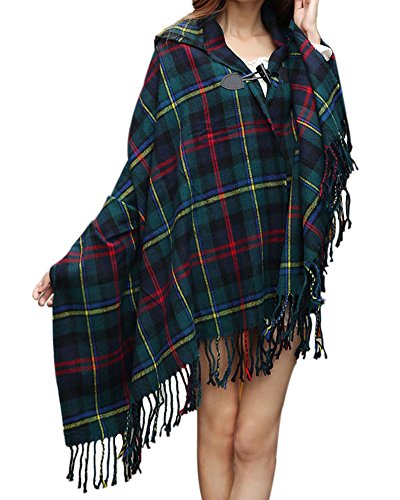 Zicac womens vintage hooded cloak cape bohemian fringed…