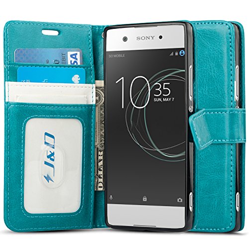 Xperia xa1 case, j&d [wallet stand] [slim fit] heavy duty pro…