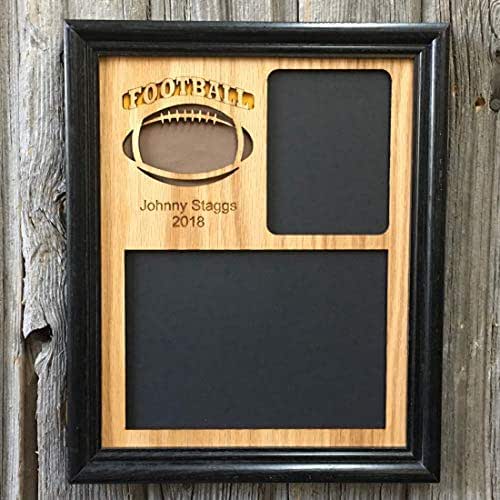 Football Picture Frame Holds 5x7 & 3x4 Photos Handmade