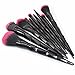 MARIAHANAN 10pcs makeup brush set rainbow face & eye Diamond professional make up brush kit tools Black Red