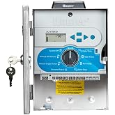 Hunter XC Hybrid Solar Sprinkler Controller, 6 Zone Irrigation Timer, Programmable Outdoor Automatic Irrigation Control, Stainless Steel Casing, (XCH-600-SS-P)