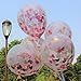 Mybbshower Metallic Gold Blush Pink Heart Confetti Balloons for Bachelorette Party Decoration 10 Inch Pack of 5