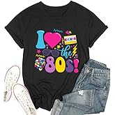 AMWIPE 80s Shirts for Women I Love The 80s Tshirts for Girls 1980 Themed Style Outfit for Party