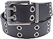 Wolverine Men's Leather Reversible Black/Brown Grommet Belt With Double Roller Buckle,38-40