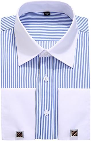 Dresservice French Cuff Long Sleeves Fit Dress Shirts (Cufflink Included)