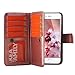 iPhone 8 Plus Case,iPhone 7 Plus Case, Pandawell PU Leather 9 Card Slot Wallet Folio Case with Detachable Magnetic Hard Case for Apple iPhone 8 Plus/iPhone 7 Plus - Rose Gold