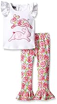 Mud Pie  Girls' Bunny 2-Piece Set, Multi, 9-12 Months