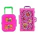 Homyl 2pcs Pink Miniature Plastic Rolling Suitcase Luggage Box for Barbie Dollhouse Decoration Accessory