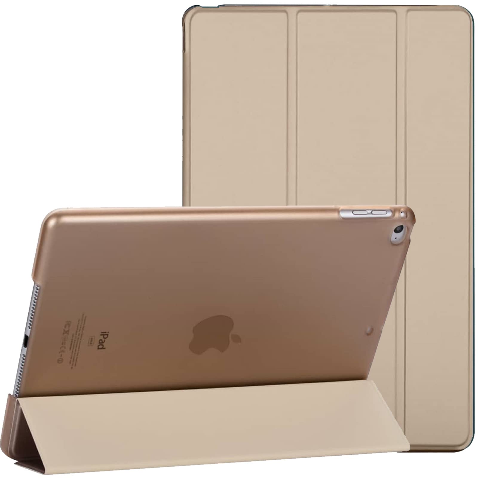 For Apple iPad Mini 1/2/3 Smart Magnetic Stand Case with Automatic Wake/Sleep (Gold)
