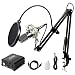 TONOR Pro Condenser Microphone XLR to 3.5mm Podcasting Studio Recording Condenser Microphone Kit Computer Mics with 48V Phantom Power Supply Black