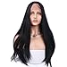 Andria Hair 22-26 inch Straight Long Beautiful Natural Black/Black Color Wig Hair with Baby Hair Bleache Knots Half Hand Tide wigs
