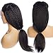 Italian Yaki Lace Human Hair Wigs For Black Women 150 Density Kinky Straight Lace Front Wigs Peruvian Yaki Wig Pre Plucked with Baby Hair Queen Plus Hair (14inch, 13x4 wig)