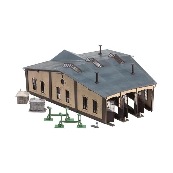 Faller 120277 - Ringlokschuppen mit Antriebsteilen, 27.6 x 9.4 x 38.9 cm, Creme, Grau