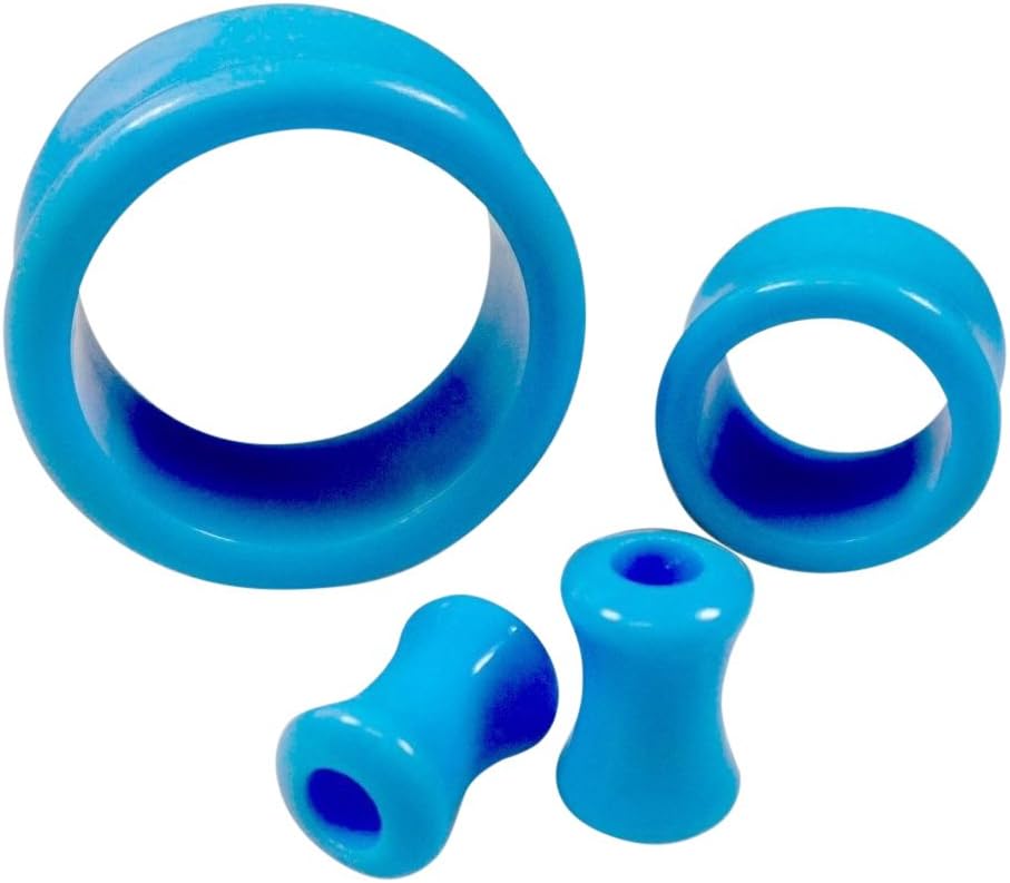 Lobal Domination Pair of Solid Light Blue Acrylic Ear Tunnels/Plugs - Body Jewelry - 3mm - 30mm!