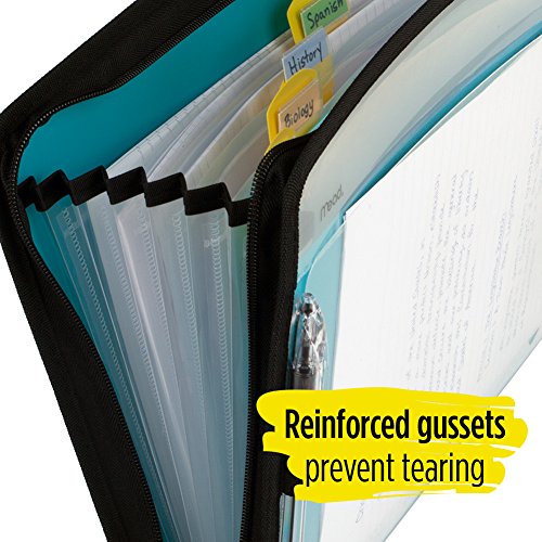 Five Star Expanding File, 7Pocket Expandable Filing Folder, Zipper