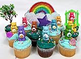 CARE BEARS 14 Piece Birthday CUPCAKE Topper Set, Featuring 10 Care Bear Figures, Decorative Themed Accessories, Figures Average 2
