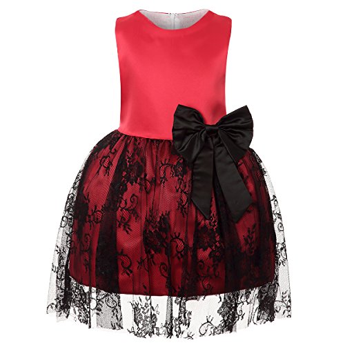 ZaH Girls Maxi Dress Dresses Size 7 7-8 Prime Dresses Girls Kids Wedding Girl Dress Kids Girls Occasion Dress Kids Wedding Dress Girls Elegant Dress (Red,7)