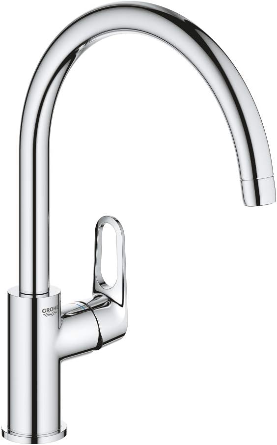 GROHE Bauflow 2020 Single-Lever Sink Mixer 1/2" Chrome 31538001, Silver, Bocca Alta