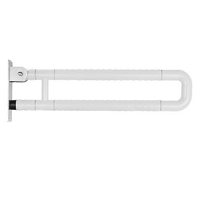 VEVOR Foldable Toilet Grab Bar Safety Frame Rails Flip-Up Skid Resistance Handicap Bathroom Seat Support Bar Toilet Hand Grips for Home Hotel Disabled Aid Pregnant Elderly U-Shape Rail White U