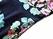 MSBASIC Midi Dress Short Sleeve A-line Dresses for Women Navy Peony M