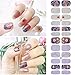 Comdoit 8 Sheets Nail Polish Strips Full Nail Wraps Glitter Nail Stickers Decal Nail Strips for Women Manicure Designs Color Nails Strips Self Adhesive Sticker Fingernail Decorations Set